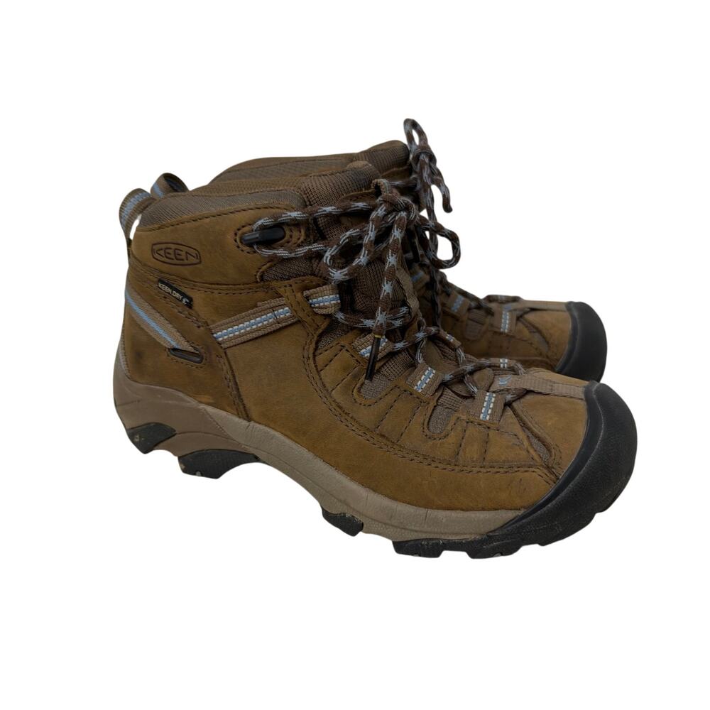 Keen Targhee II Mid Waterproof Hiking Boots Women's Size 6.5 Brown Leather